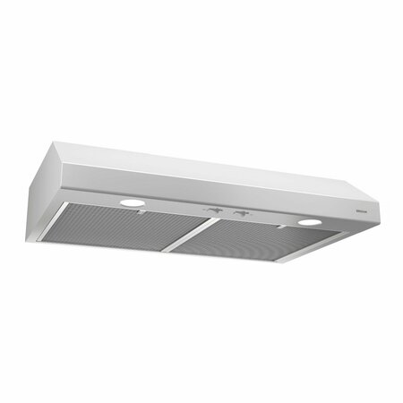 ALMO Glacier 24-Inch White Under-Cabinet Range Hood with 300 CFM Blower and Dual Lighting BCSD124WW